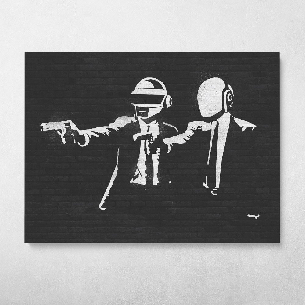 Daft Punk Pulp Fiction Banksy Graffiti Wall Art | Canvas